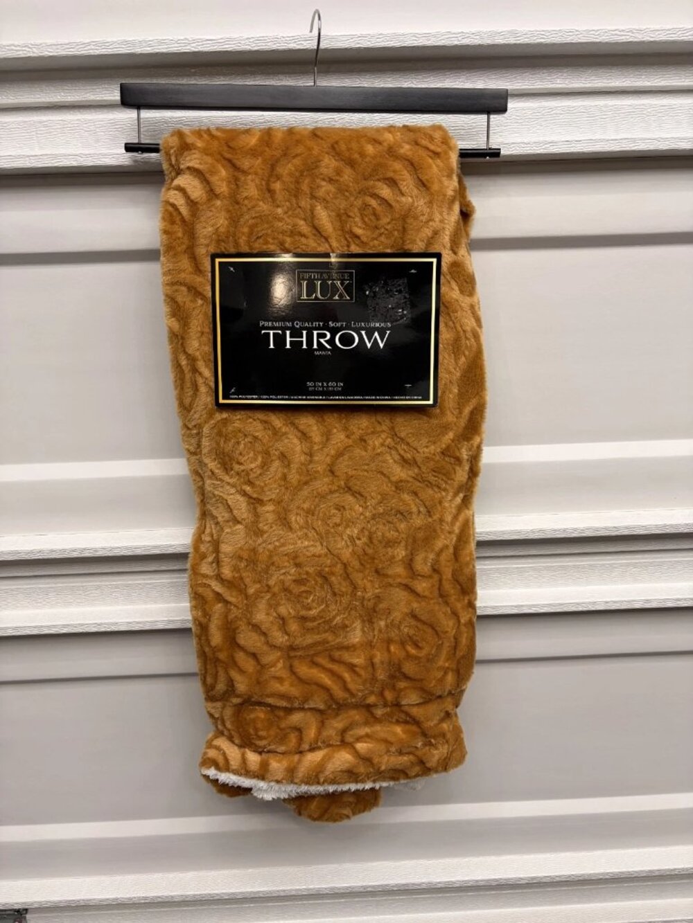 Luxe Throw Premium Quality Soft Luxurious Throw Blanket Gold Brown White 50 x 60